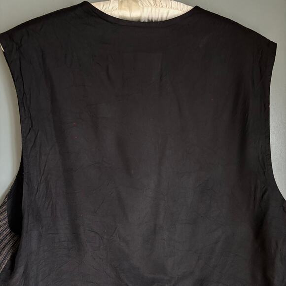 Vintage CITY STREETS Women's M/L Black Pinstripe Vest Retro Cotton Blend Boho - Picture 6 of 7